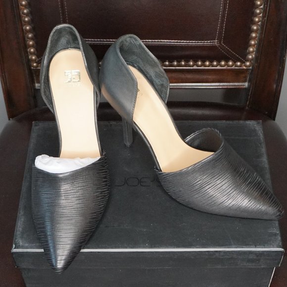 Joe's Jeans Hero Black Leather Stiletto Pointed High Heels NWT - Picture 3 of 9